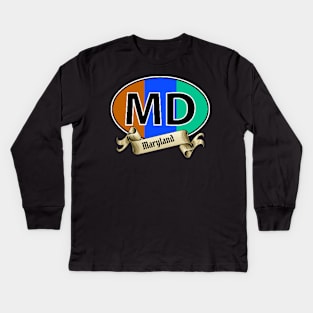 MARYLAND BANNER DESIGN Kids Long Sleeve T-Shirt